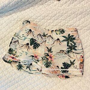 Classic Prep Tropical Shorts Rick Rack Detail